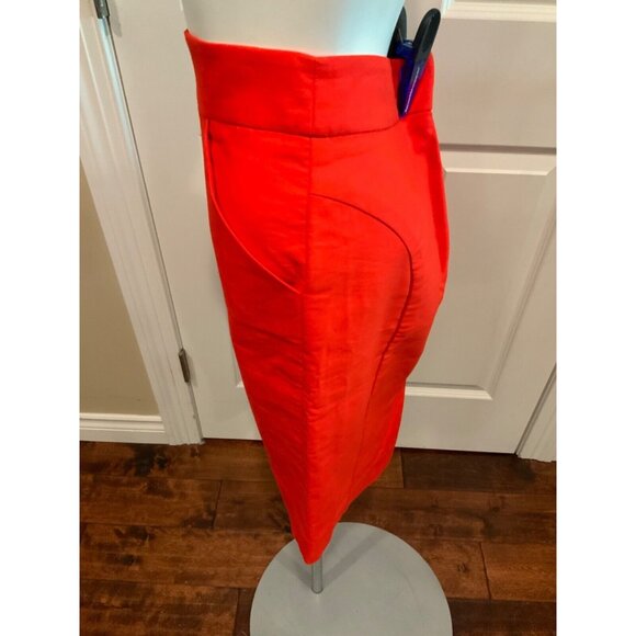 J. Crew Red Pencil Skirt W/ Pockets, Size 2 - Picture 3 of 5